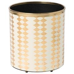 Piero Fornasetti metal wastepaper bin "Picolo Rombi", Italy circa 1950 