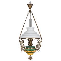 19th Century French Hanging Oil Lamp