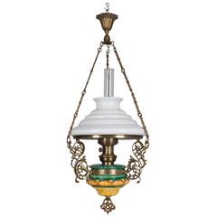 19th Century French Hanging Oil Lamp