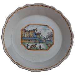 Nevers France Faience Plate of Revolutionary Period, 18th Century