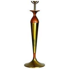 Tony Paul for Westwood Brass and Walnut Table Lamp 6