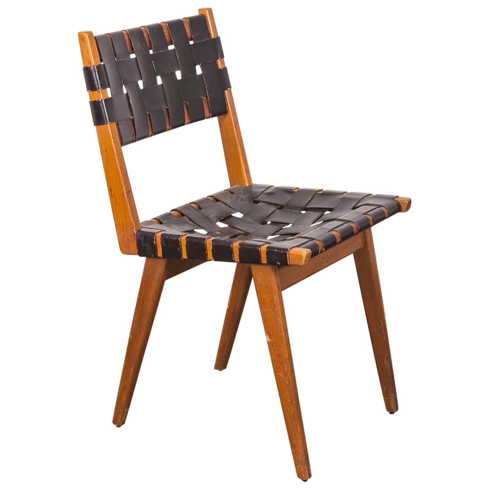 Vintage Woven Leather Side Chair