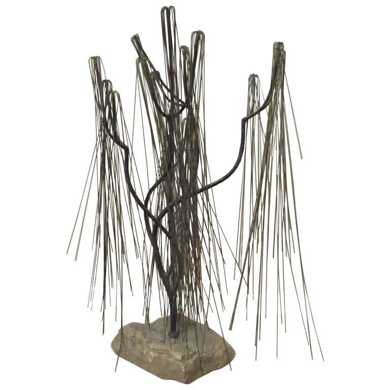 Abstract Willow Tree Welded Metal Sculpture For Sale at 1stDibs