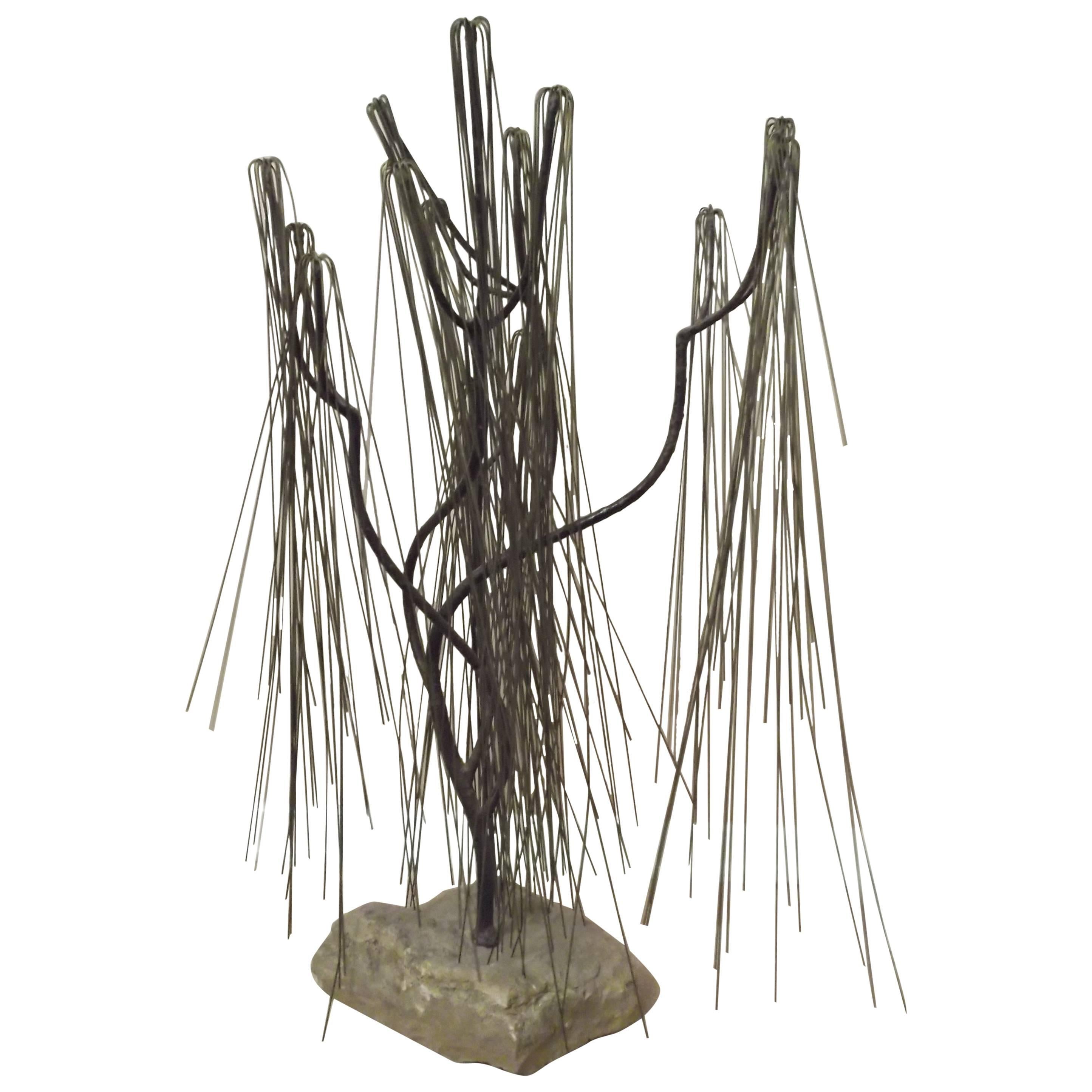 Abstract Willow Tree Welded Metal Sculpture For Sale