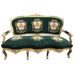 Early 1900s French Rococo Style, Gilt Three-Seat Sofa Early 1900s French Rococo Style, Gilt Three-Seat Sofa