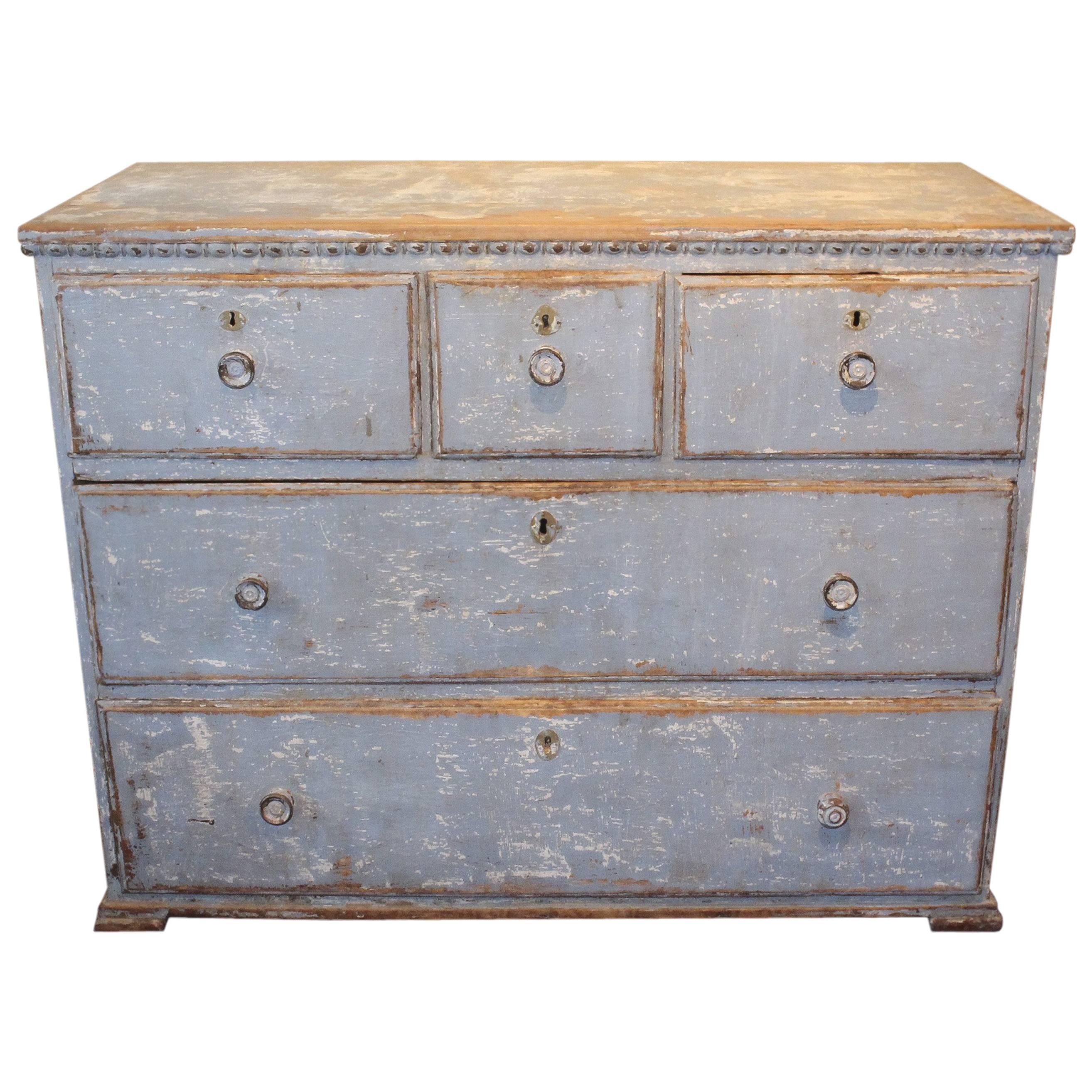 19th Century Portuguese Painted Five-Drawer Chest