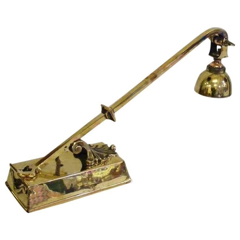 Decorative Brass Desk Light with Chord and Adjustable Head For Sale