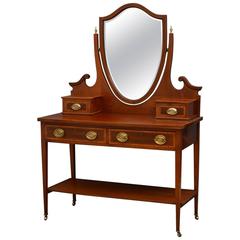 Antique Elegant Edwardian Mahogany Dressing Table