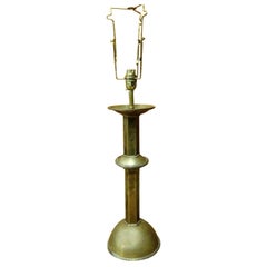 A Large Arts and Crafts Brass Table Lamp Attributed to Gordon Russell.