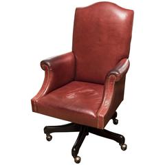 Vintage Ruby Leather Desk Chair