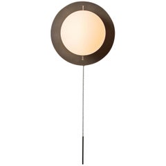 Workstead Signal Sconce in Bronze, with Blown Glass Globe and Bronze Pull Chain