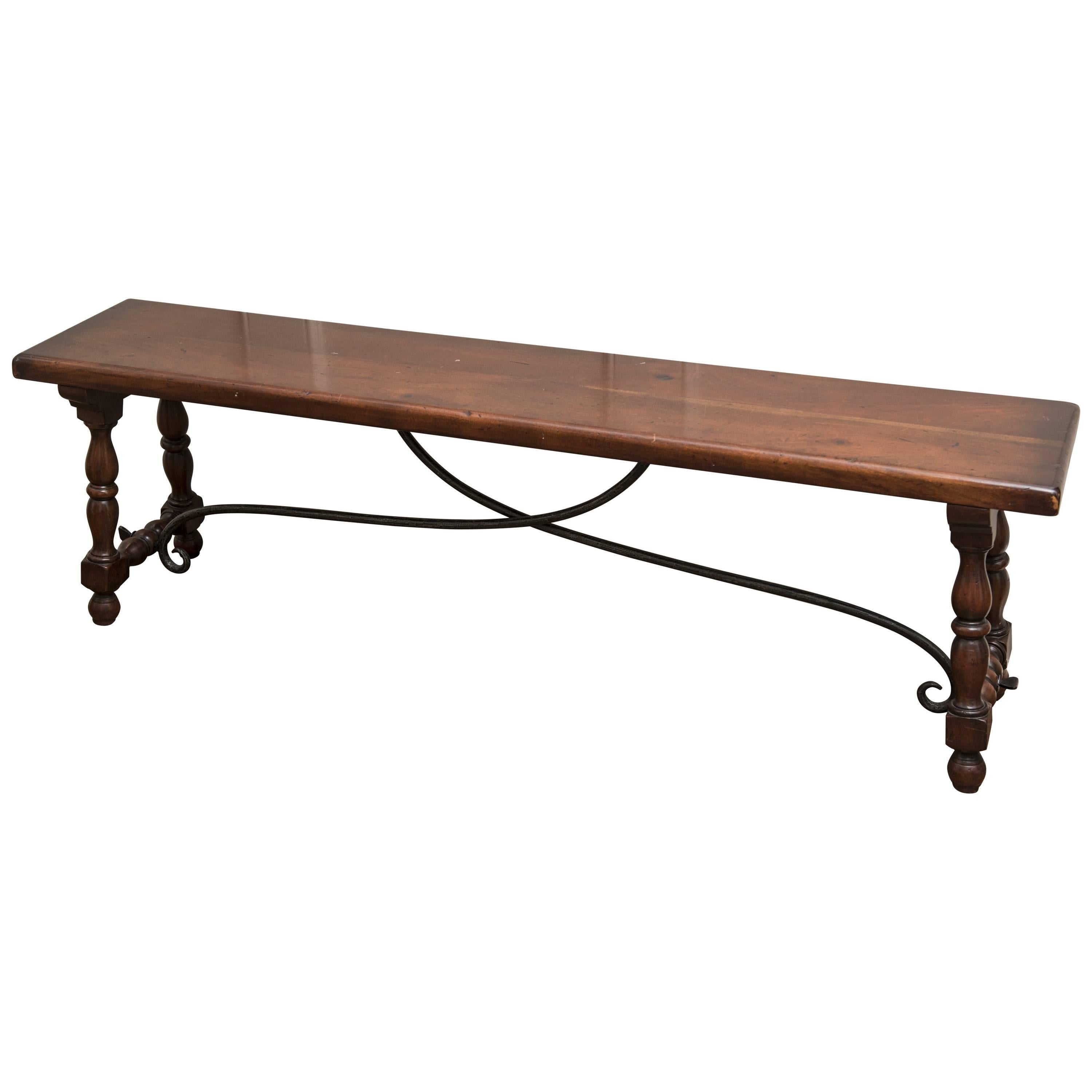 English Mahogany Bench For Sale