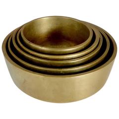 Vintage Stacking Bronze Graduated Sized Bowls by Italian Designer Esa Fedrigolli