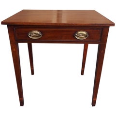 American Charleston Mahogany Inlaid Bell Flower Side Table, Circa 1790