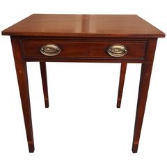 American Charleston Mahogany Inlaid Bell Flower Side Table, Circa 1790 1