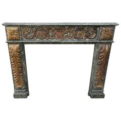 19th Century Italian Painted and Parcel-Gilt Fireplace Mantel