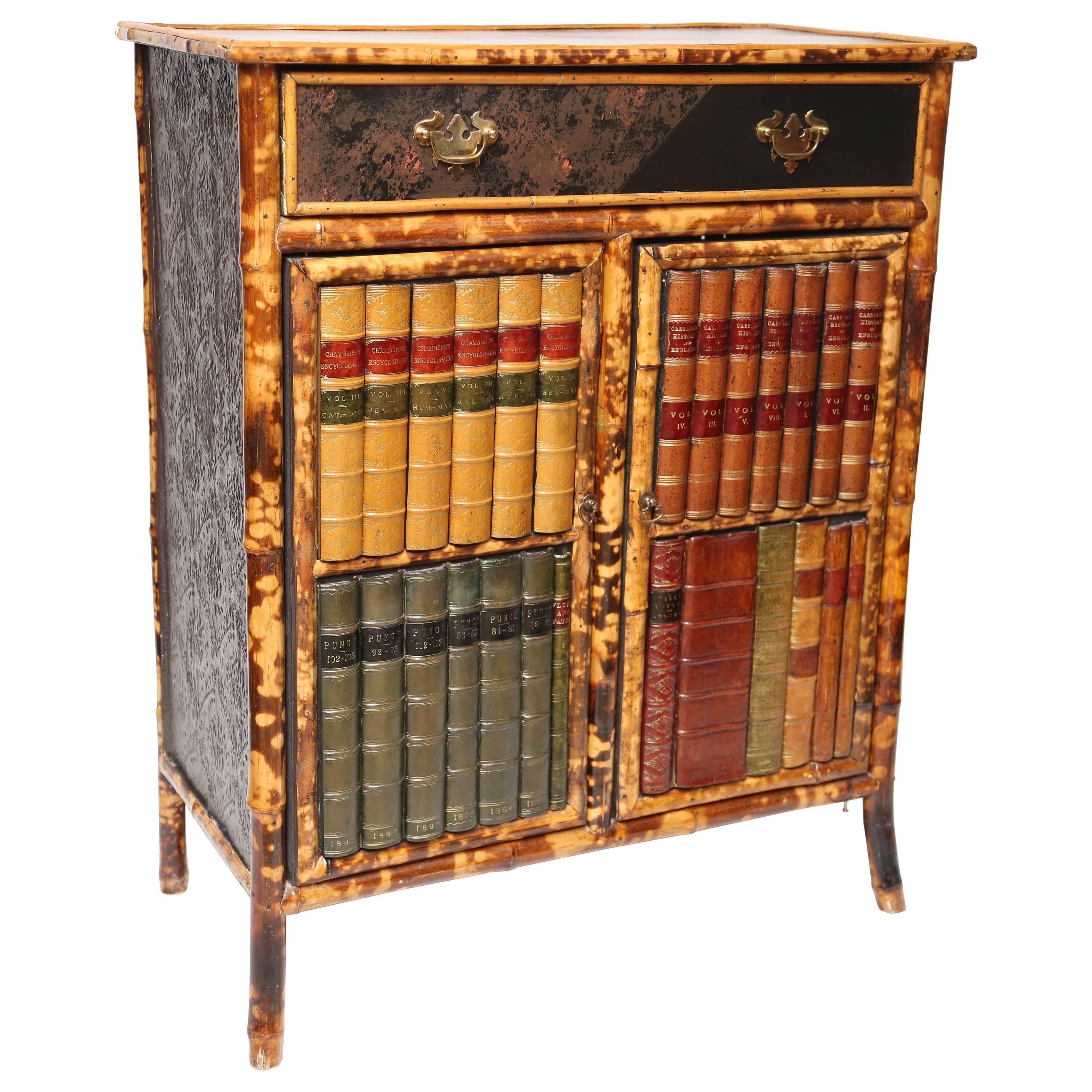 Superb 19th Century English Bamboo with Faux Front Cabinet