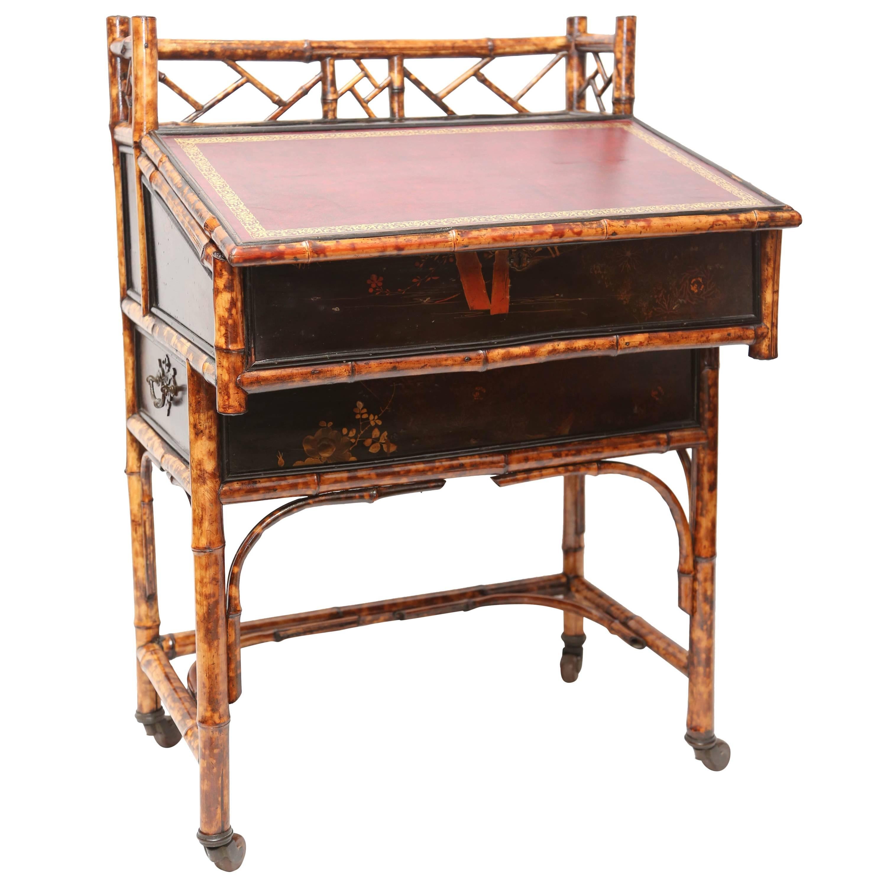 Superb 19th Century English Bamboo Desk