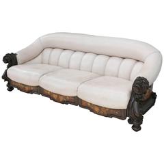 Late19th Century Belle Epoque Leather Settee