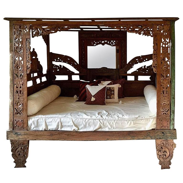 Classic Indonesian Teak Bed at 1stdibs