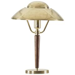 Brass and Teak Table Lamp from Hansson & Co