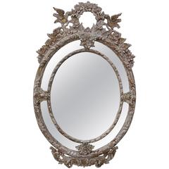 French Louis XV Style Rococo Oval Mirror
