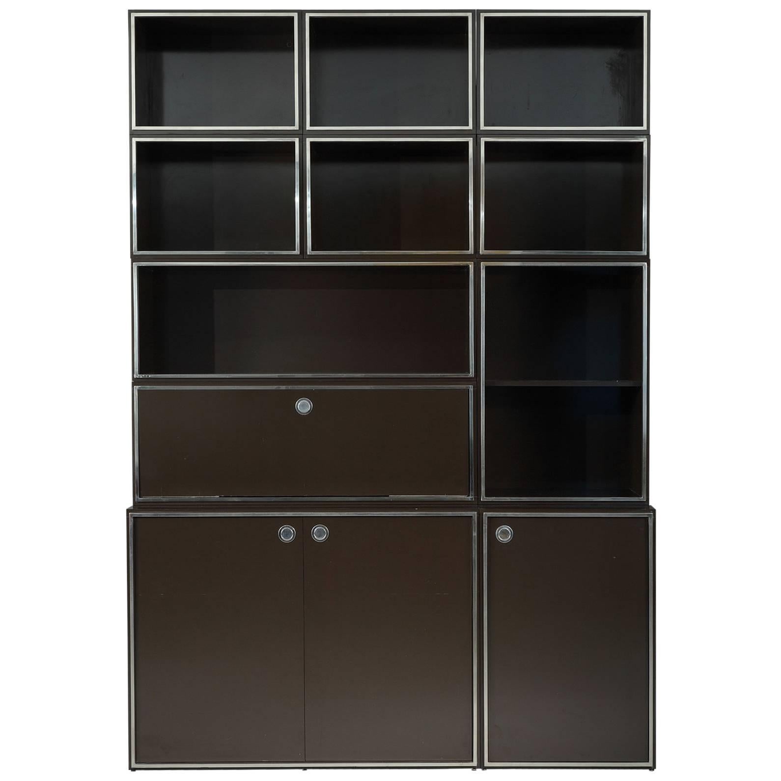 1970s Modular Wall Unit Attributed to Willy Rizzo