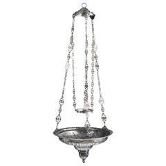 Antique Spanish Silver Lamp, 18th Century