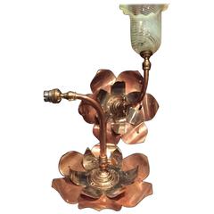Very Rare Pair of Large Brass and Copper Lily-Pad Wall Lights by W.A.S Benson 10