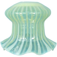 Rare Jellyfish Shaped Vaseline Shade with Vertical Stripes