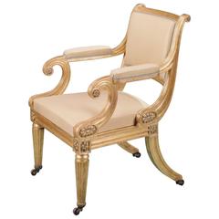 Early 19th Century Regency Period Carved Giltwood Armchair