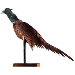 Vintage Pheasant Flocked Weathervane