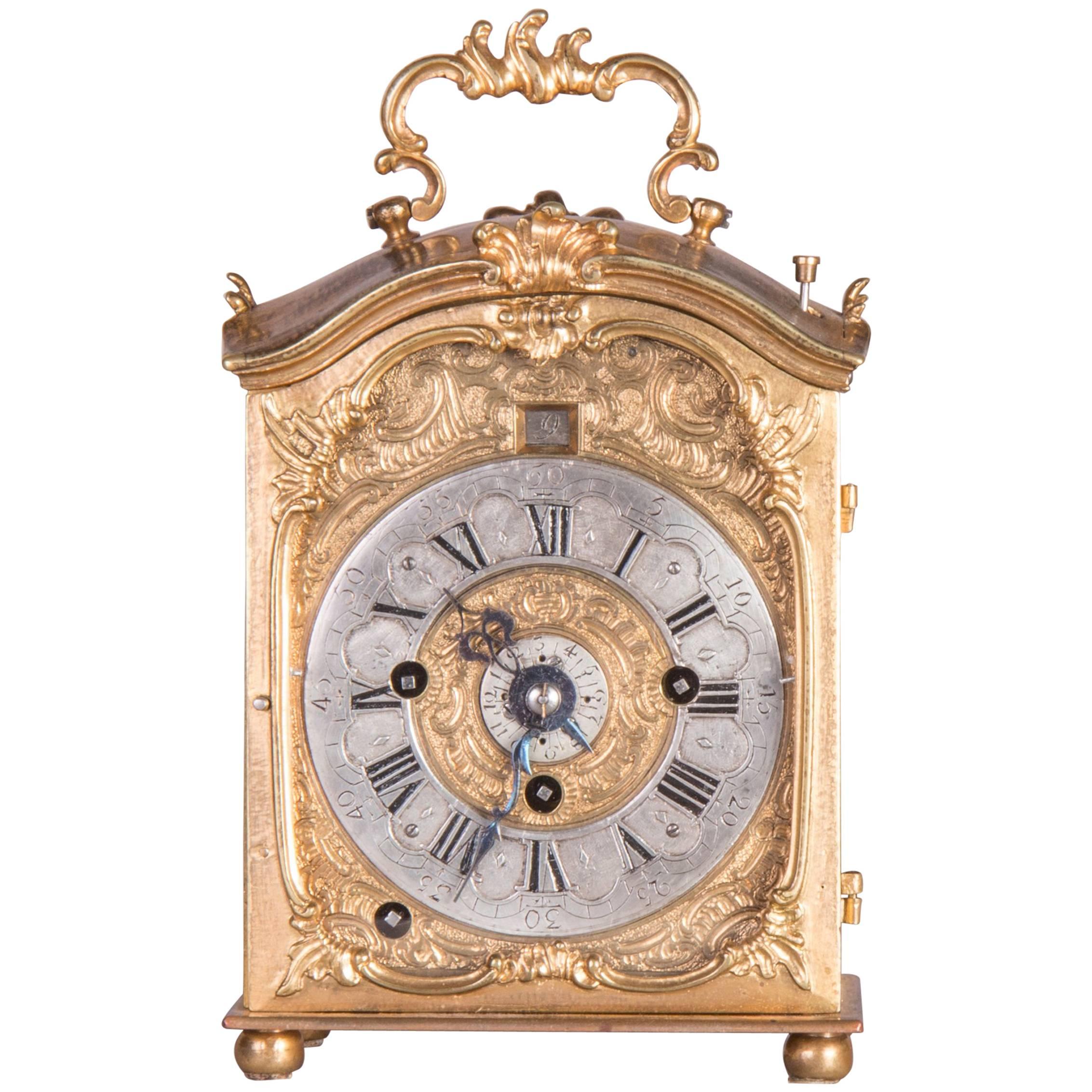 Baroque Carriage Clock with Alarm For Sale