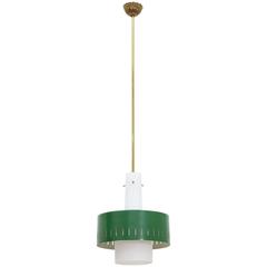 Modernist Italian Glass and Lacquered Pendant, 1950s 10