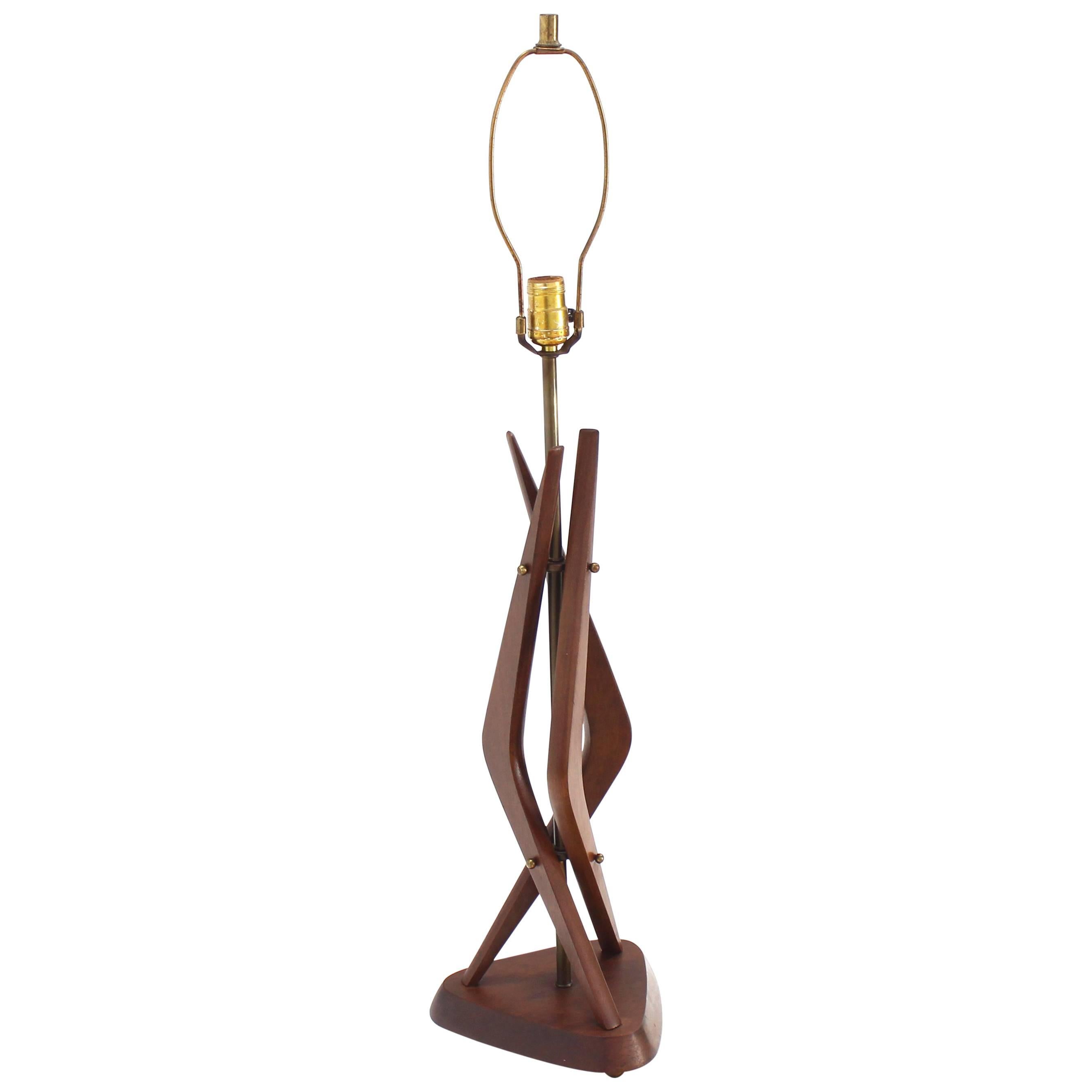 Walnut Table Lamp For Sale