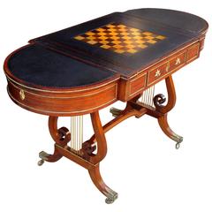 19th Century English Regency Rosewood Sofa Gaming Table Attributed to Gillows