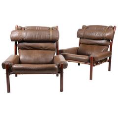 Pair of Inca Lounge Chairs by Norell