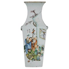 Antique 19th Century Chinese Porcelain Vase with Hand-Painted Scene