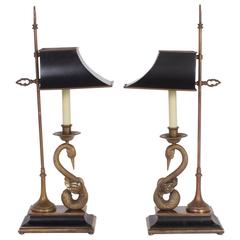 Rare and Unusual French Bouillotte or Desk Lamps by Chapman