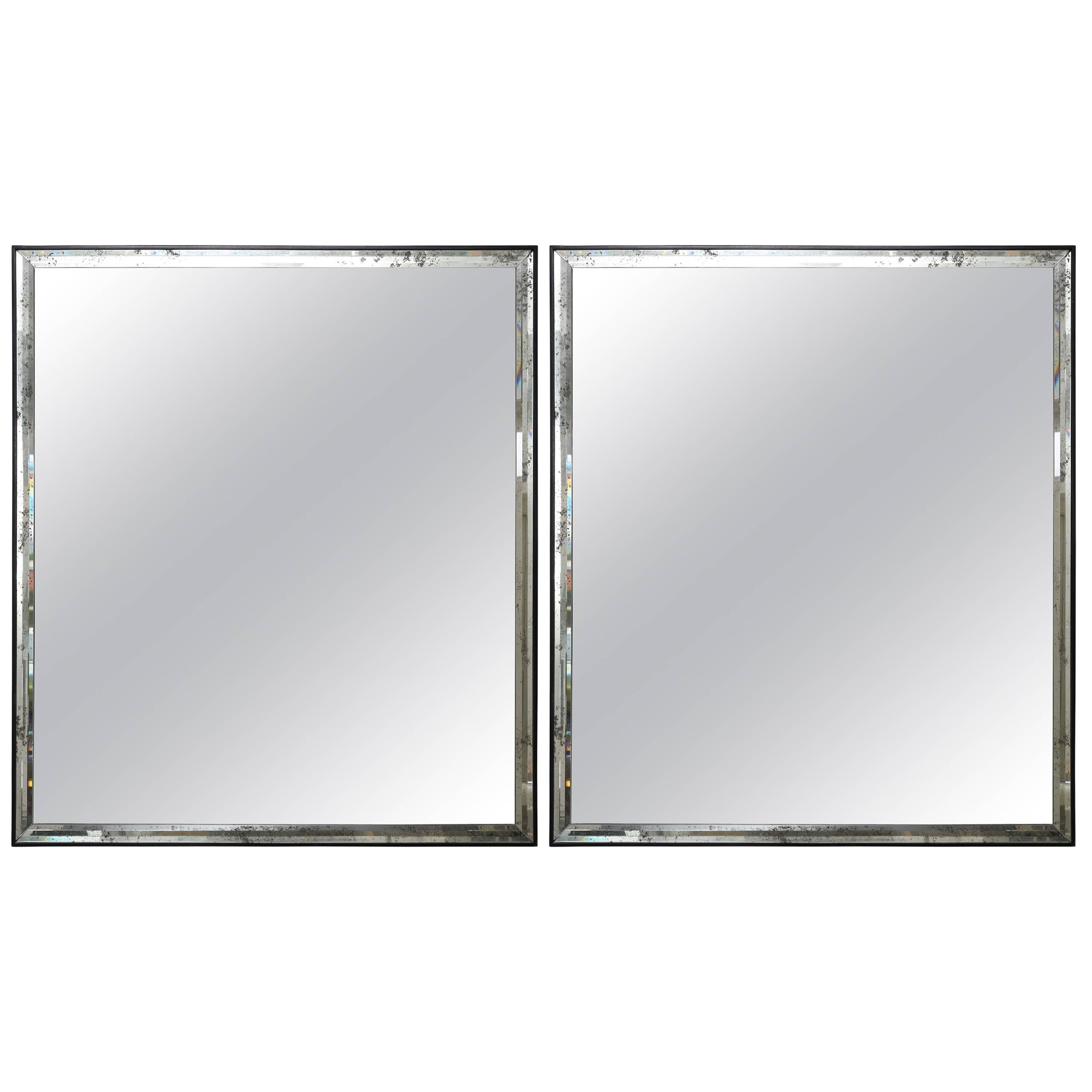 Pair of Mirrors with Etched Star Motif
