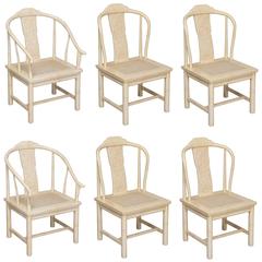 Set of Six Henredon Chinoiserie Dining Chairs