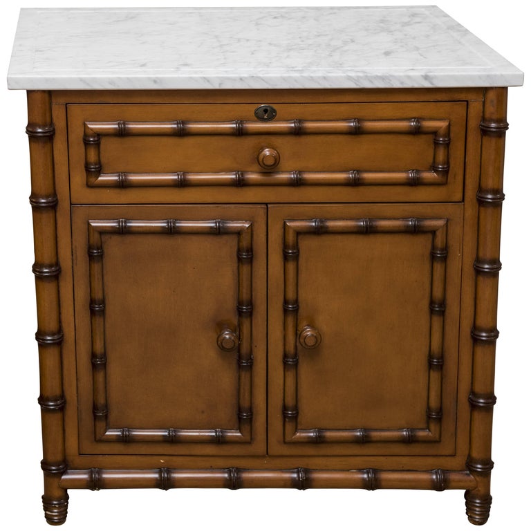 Faux Bamboo Small Chest For Sale at 1stDibs