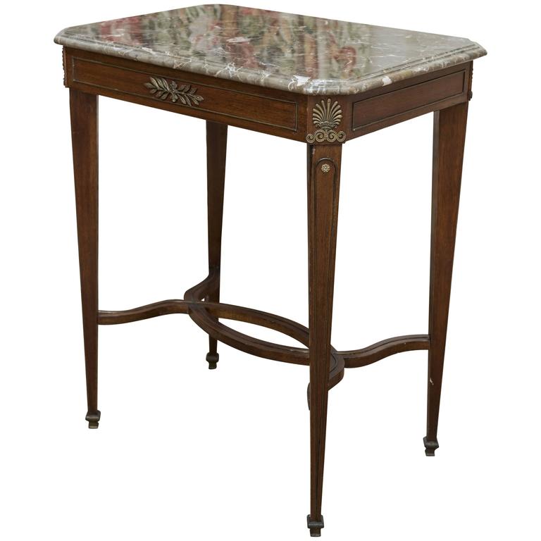 Marble Pedestal Side Table at 1stdibs