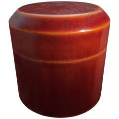 Japanese Tea Caddy Box Wakasa Red Lacquer Signed