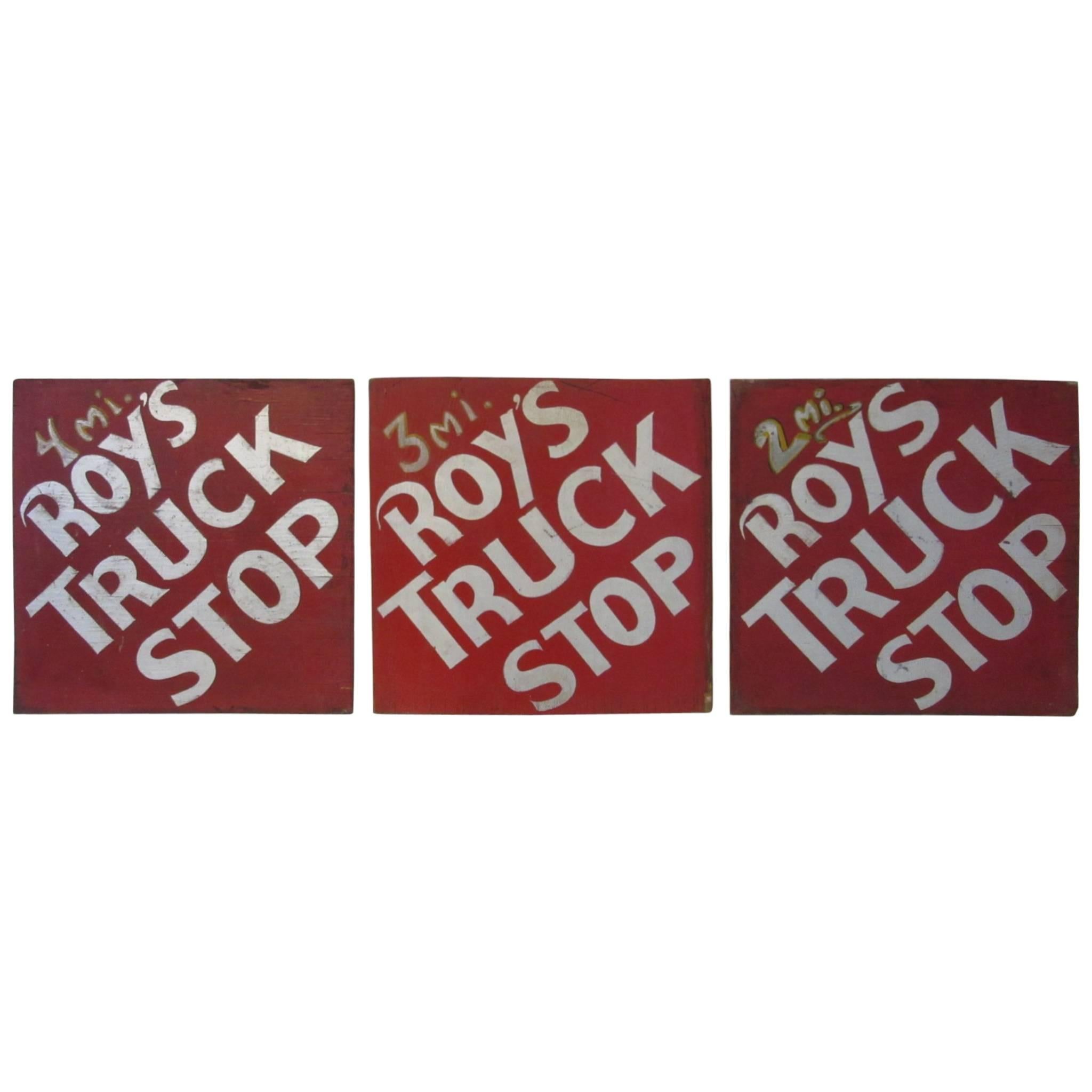 Folk Art Roy's Truck Stop Directional Signs