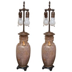 Pair of Shimmering Blush Lamps