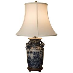 Blue and White Oriental Porcelain Lamp 7