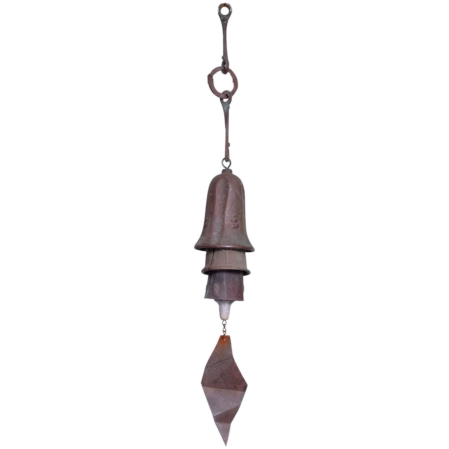 Mid-Century Modern Cast Bronze Bell Wind Chime after Soleri