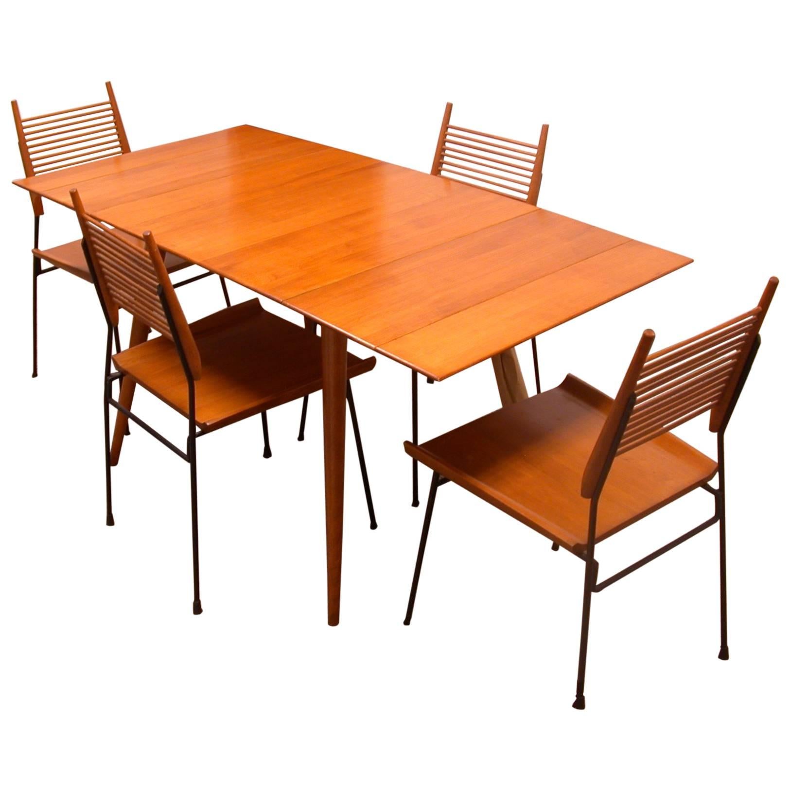 1950s Paul McCobb Planner Group Dining Table Set and Four Chairs, Mid-Century
