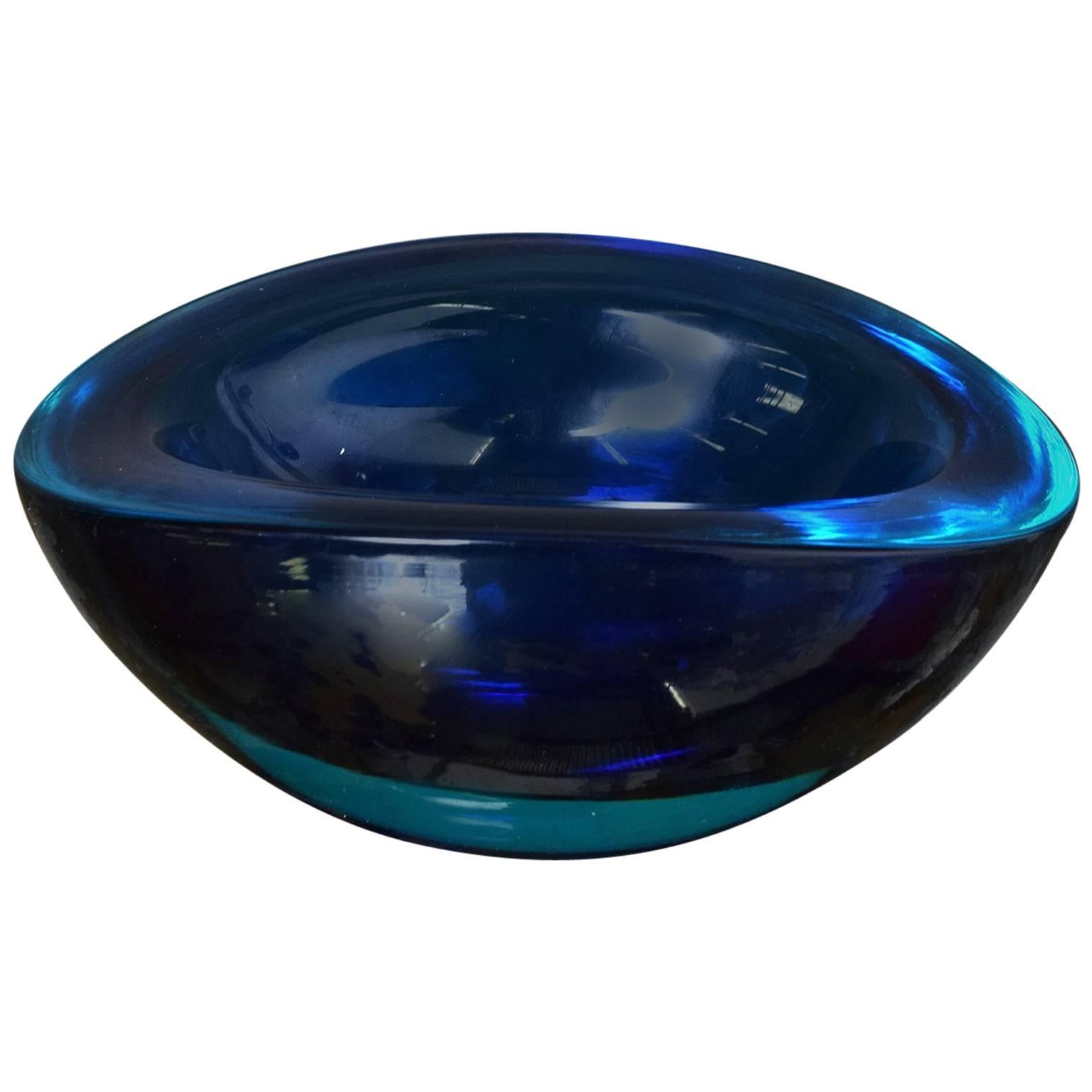 Cobalt Blue Murano Dish Mid-Century Modern